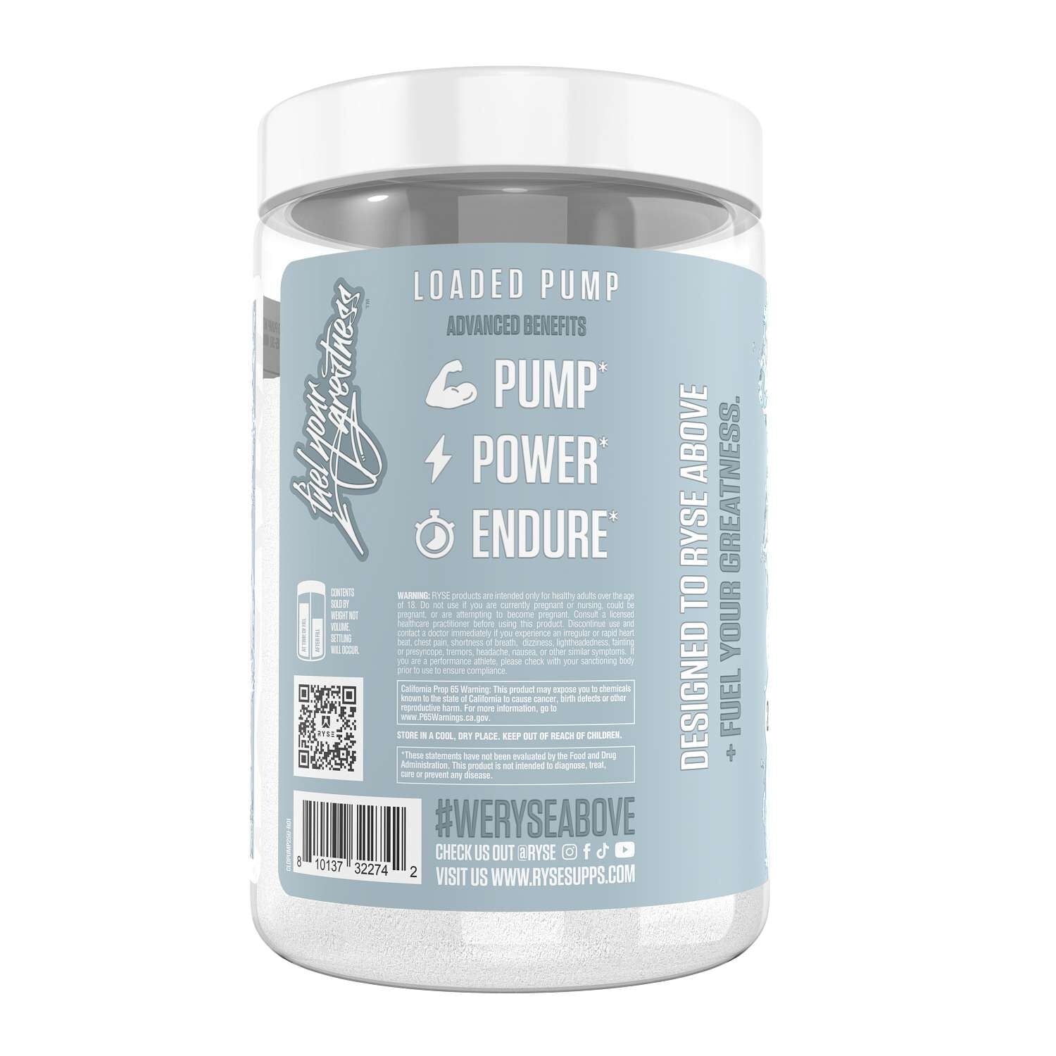 RYSE Loaded Pump - Unflavored (25 Servings)