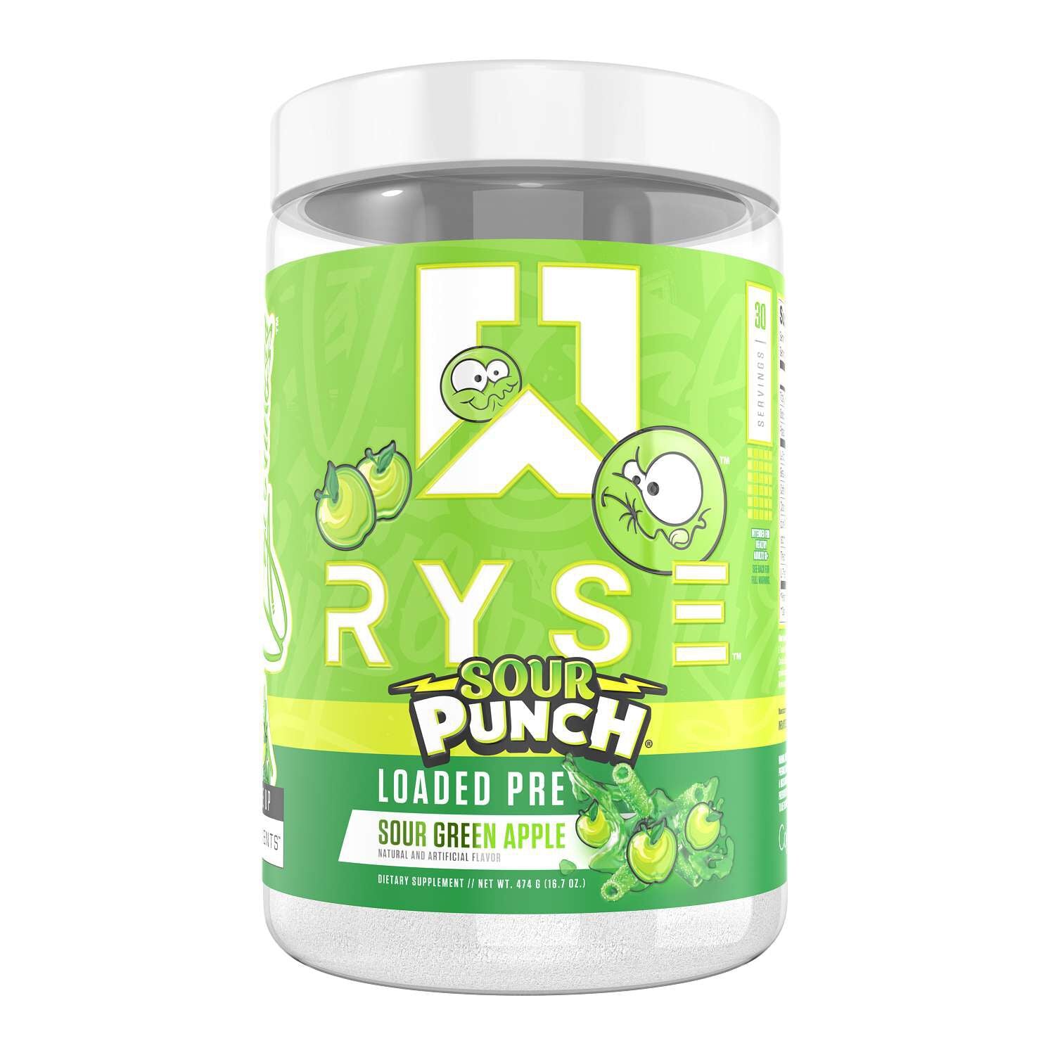 RYSE Loaded Pre - Sour Punch Green Apple (30 Servings)