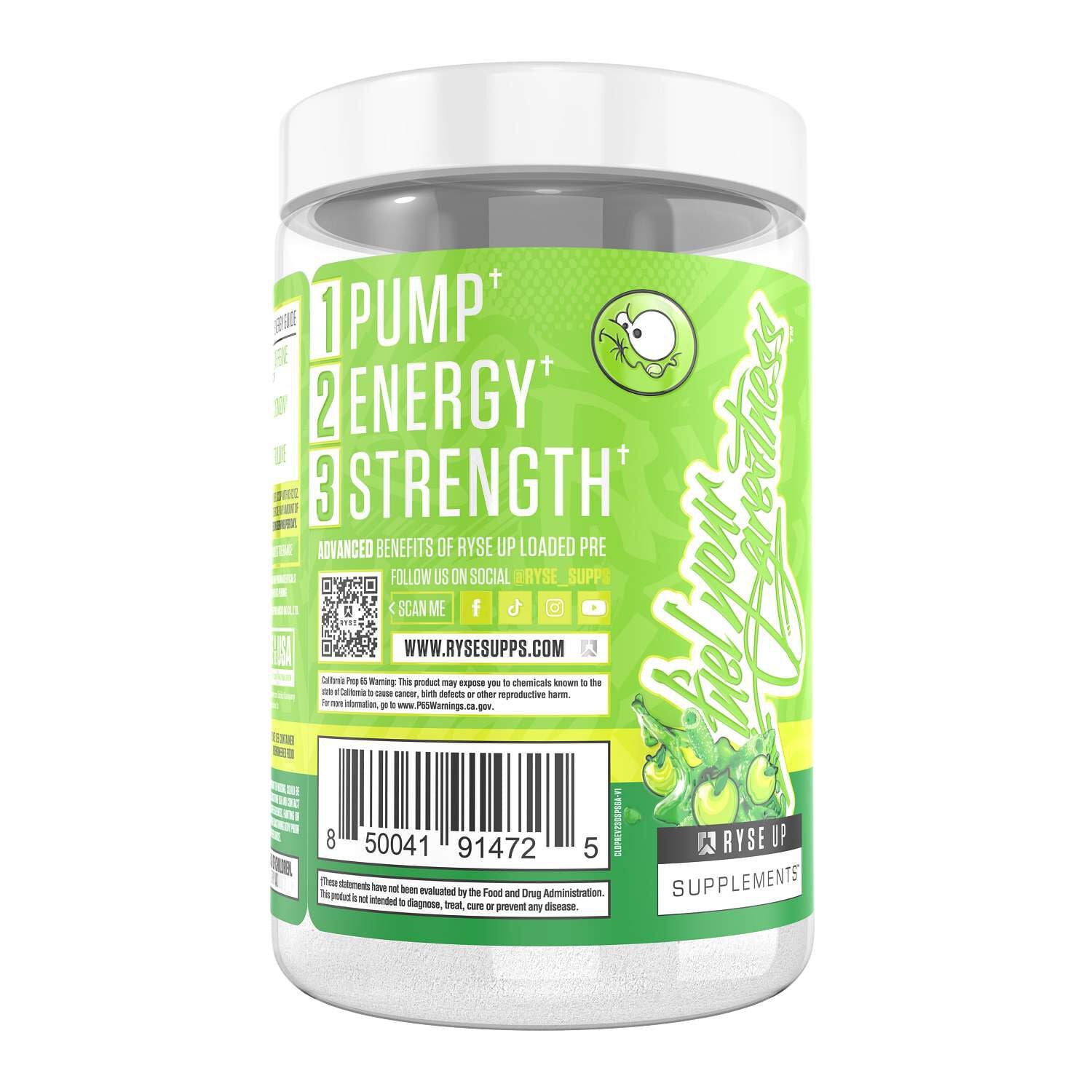 RYSE Loaded Pre - Sour Punch Green Apple (30 Servings)