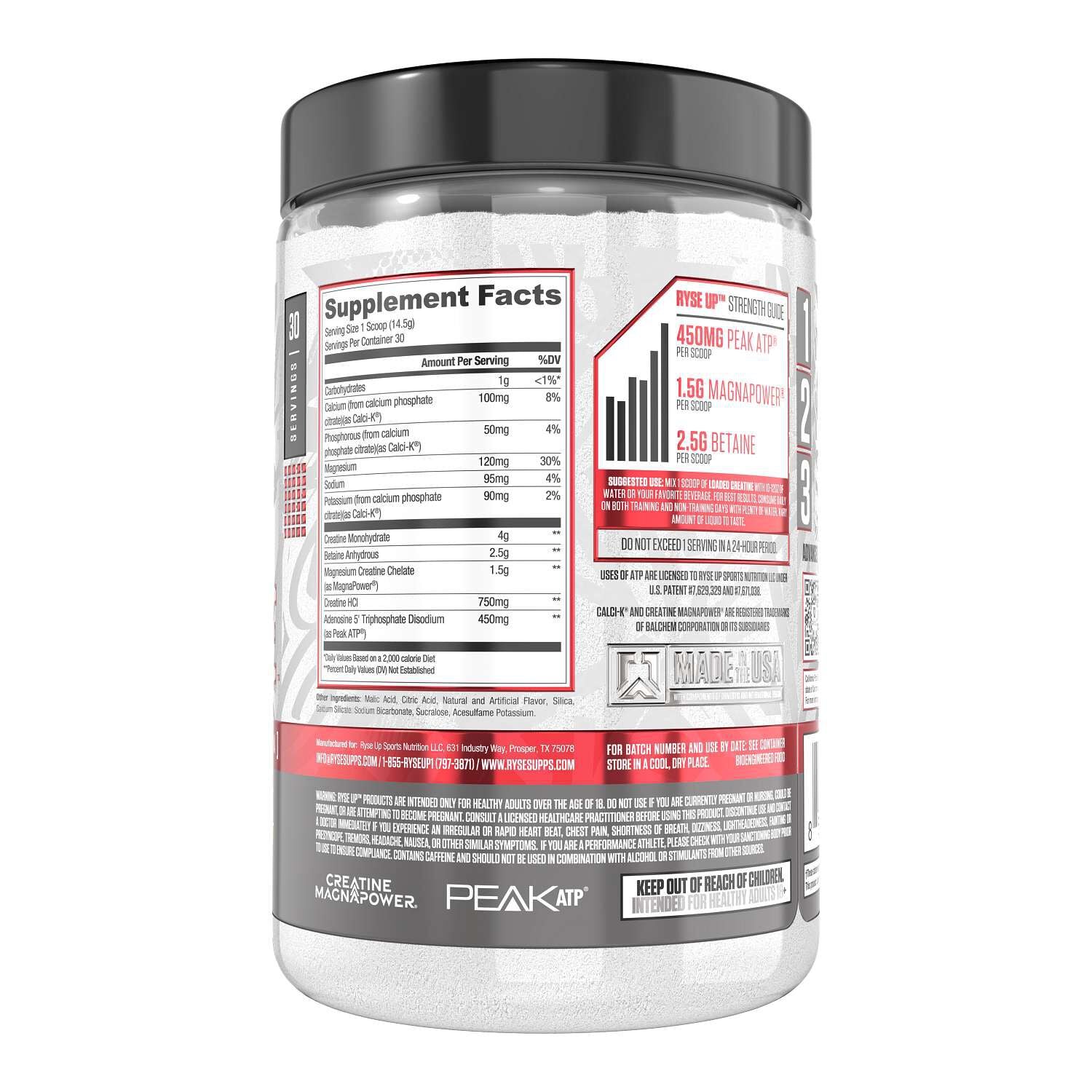 RYSE Loaded Creatine - Electric Lemonade (30 Servings)
