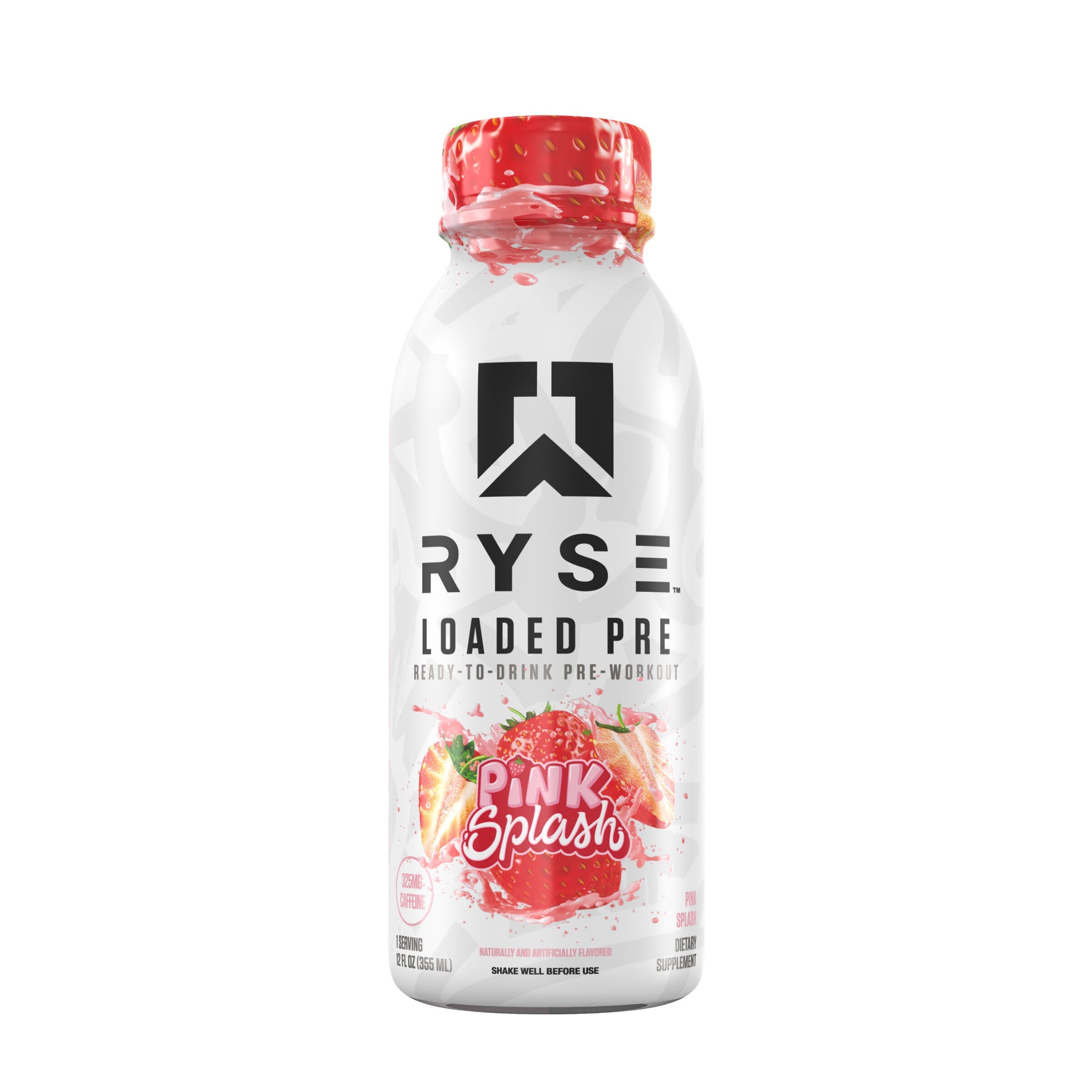 RYSE Loaded Pre-Workout RTD - Pink Splash - 12 fl oz (12 Bottles)