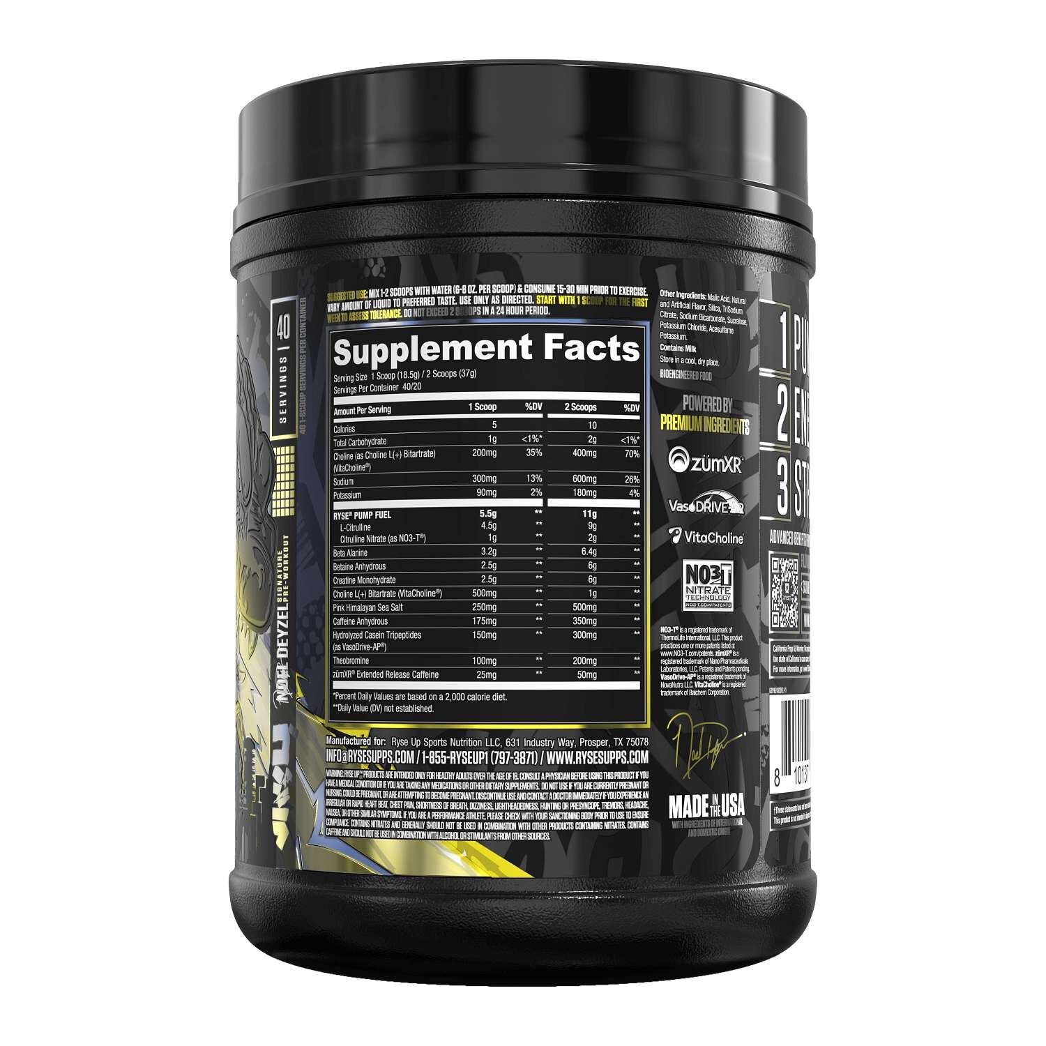RYSE Godzilla Pre-Workout - Electric Lemonade (40 Servings)