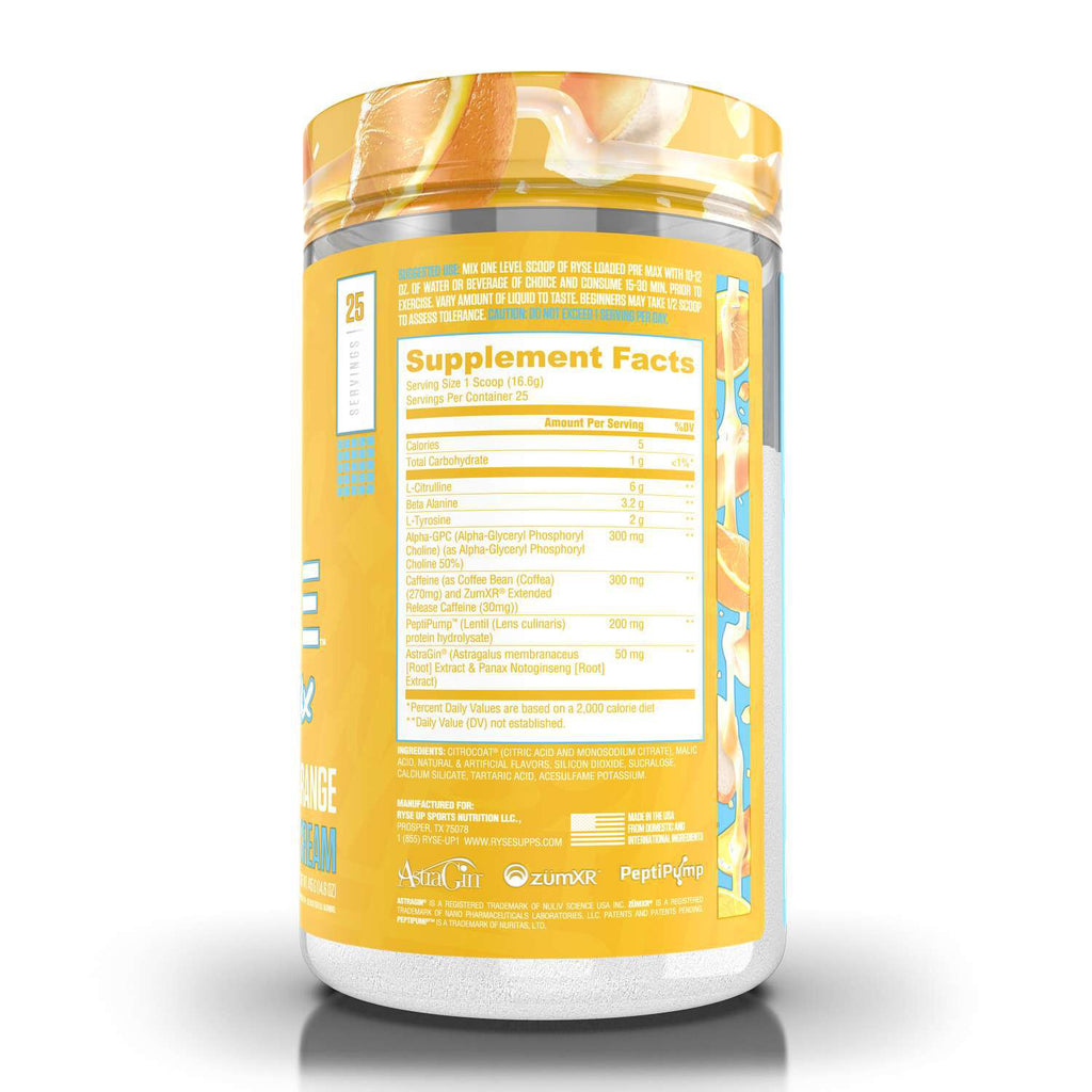 RYSE Loaded Pre Max - Orange Cream (25 Servings)